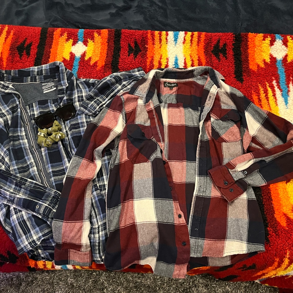 Wine Red Flannel Button Down